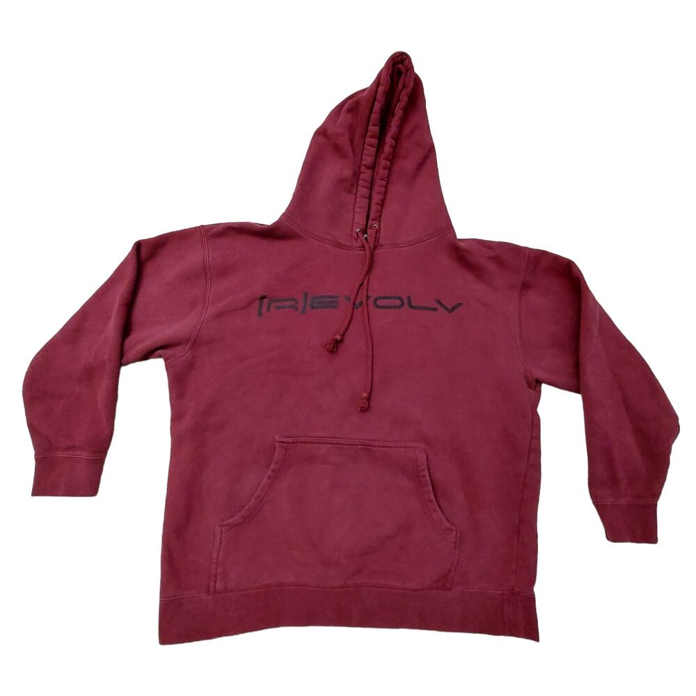 Pullover Hoodie Mens Large Revolv Maroon Long Sleeve Sweater